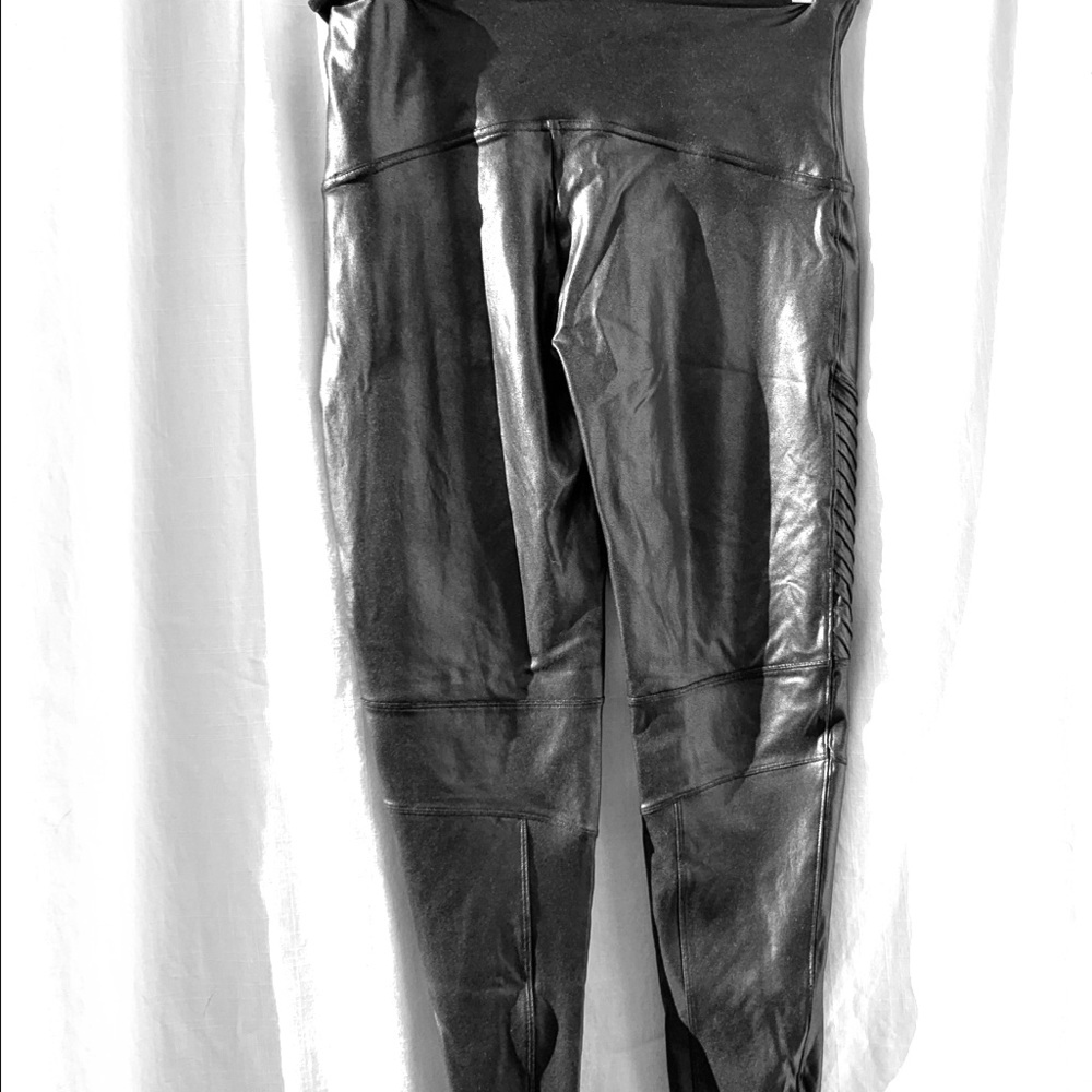 Spanx faux leather Moto leggings 1X